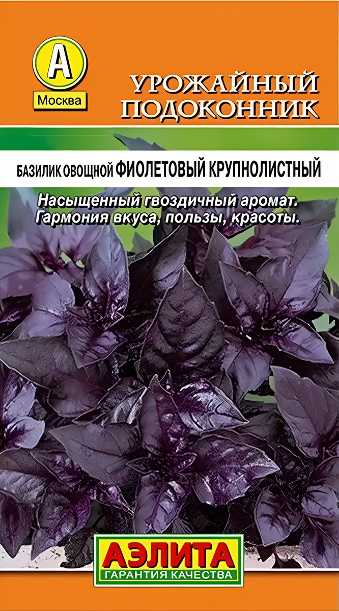 Базилик овощной Фиолетовый крупнолистный, 0,1 г 