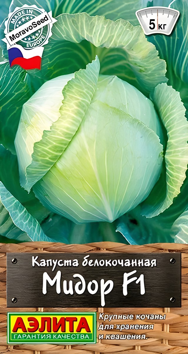 Капуста белокочанная Мидор F1, 0,1 г