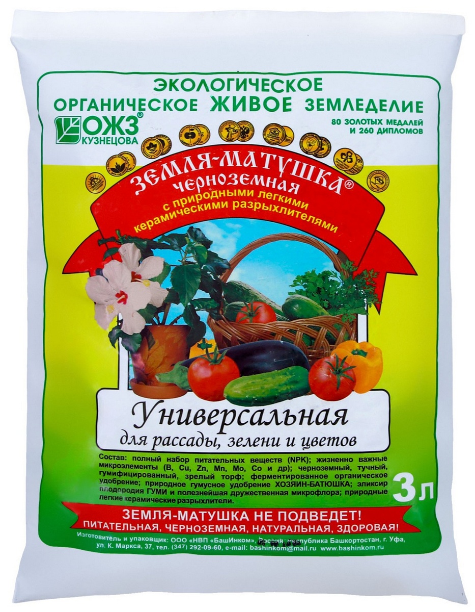 Земля-матушка чернозем, универсальная, 3 л