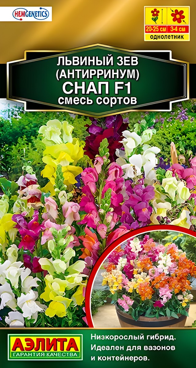 Львиный зев Снап F1, смесь, 10 шт.