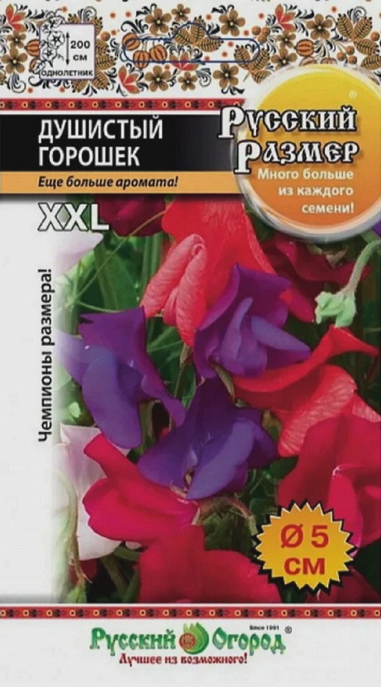 Горошек Душистый XXL, 12 шт. Русский размер. Русский огород