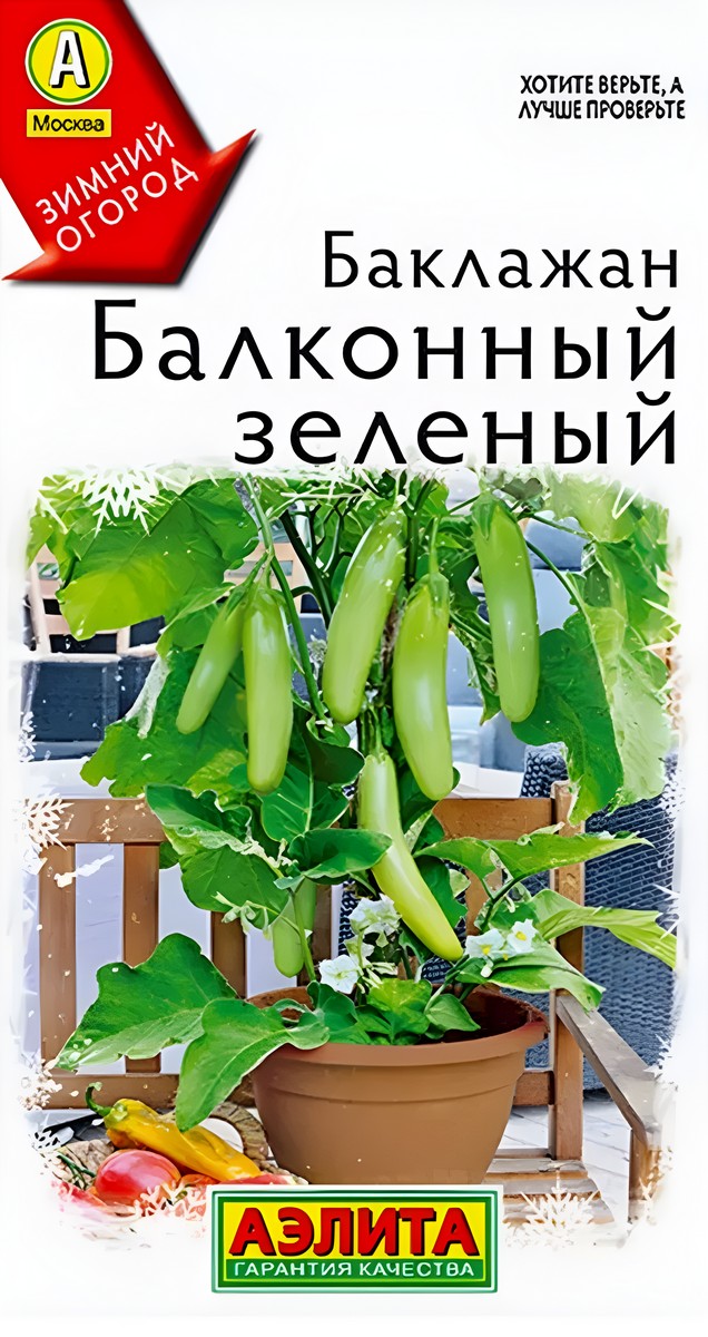 Баклажан Балконный зеленый, 10 шт.