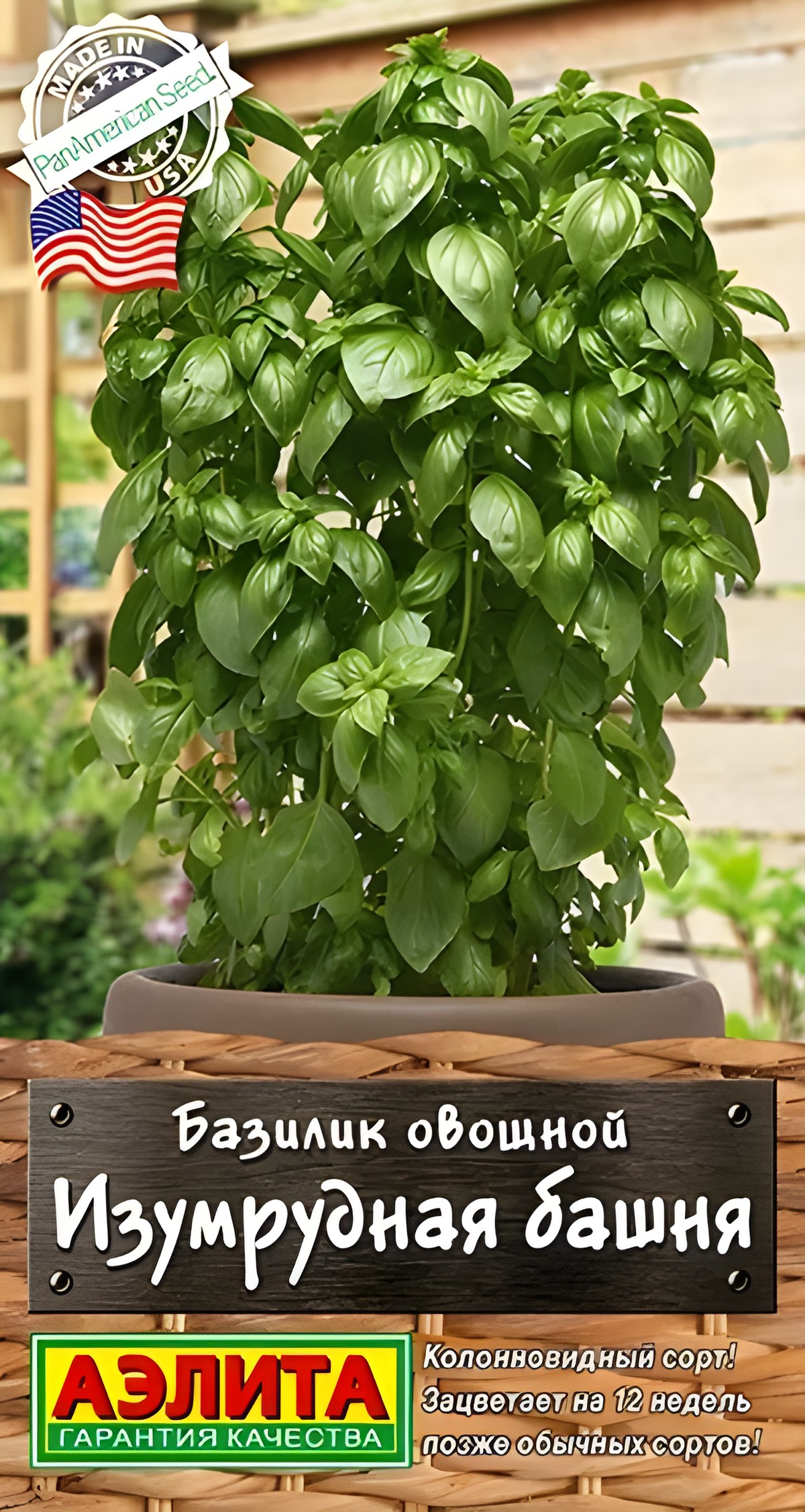 Базилик овощной Изумрудная башня, 10 шт.