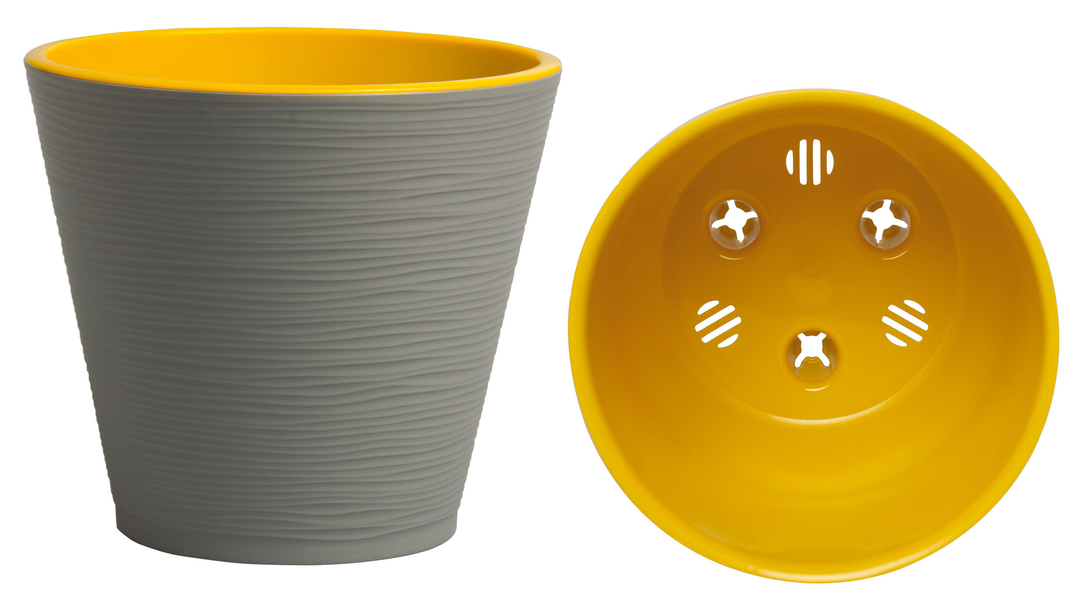 Горшок Конус с вкладышем, 1,3 л, серый муссон