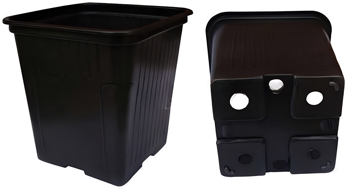 Горшок квадрат. КБ11М, 1 л, 11*11*11, форм. черный