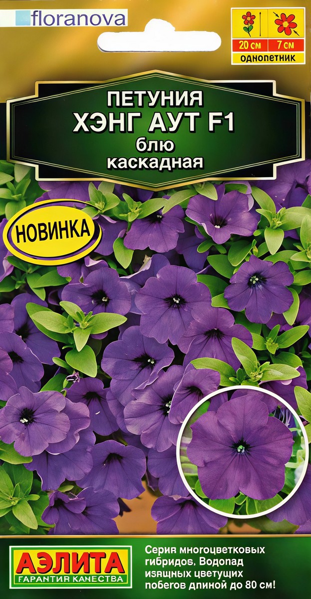 Петуния Хэнг аут F1 блю каскадная, 4 шт.