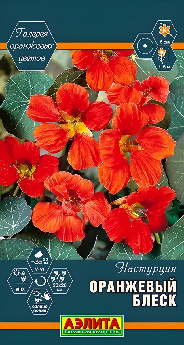 Настурция Оранжевый блеск, 1 г