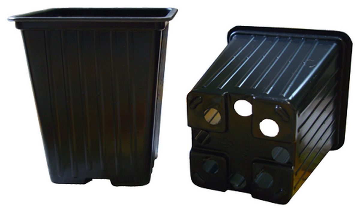 Горшок квадрат. КВ7М, 0,21 л, 7*7*7 , форм. черный