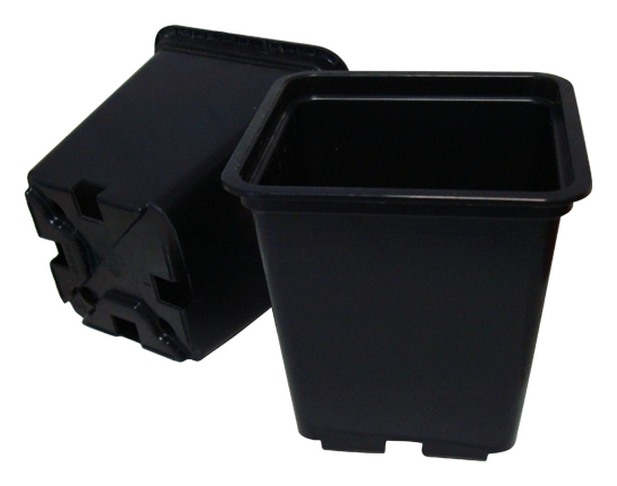 Горшок квадрат. КБ11Ц, 0,85 л, 11*11*11, литье. черный