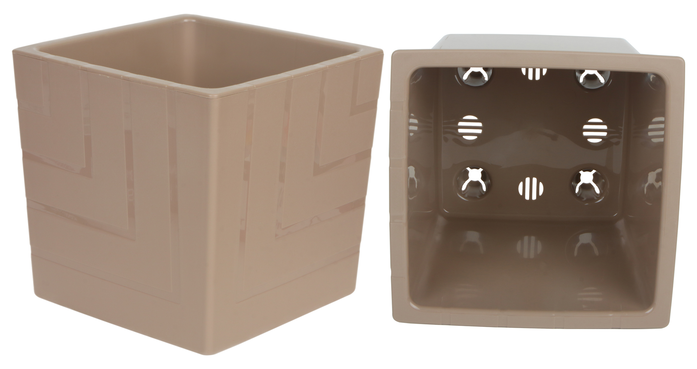 Кашпо Квадро с вкладкой, 1,2 л, фраппе