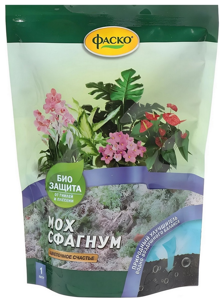 Мох Сфагнум Цветочное счастье, 1 л Фаско 