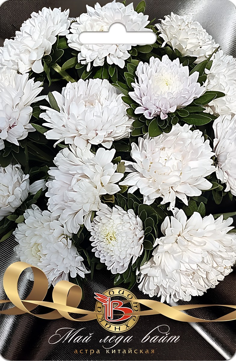 Астра китайская Май Леди Вайт, 30 шт. Биотехника