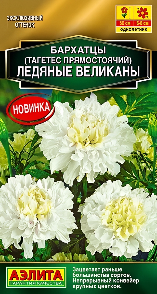 Бархатцы Ледяные великаны прямостоячие, 7 шт.