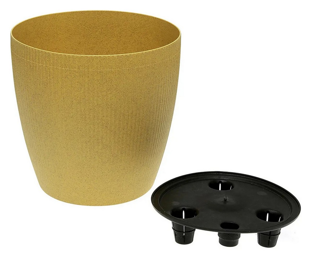 Горшок Магнолия Эко со вставкой, 3 л, горчичный