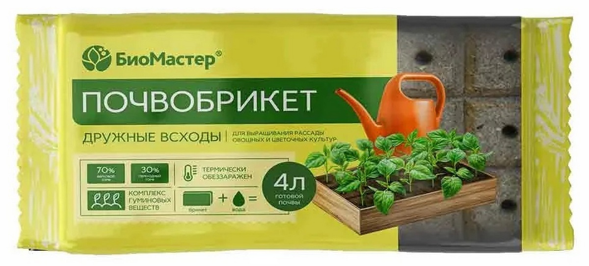 Почвобрикет Дружные всходы, 4 л