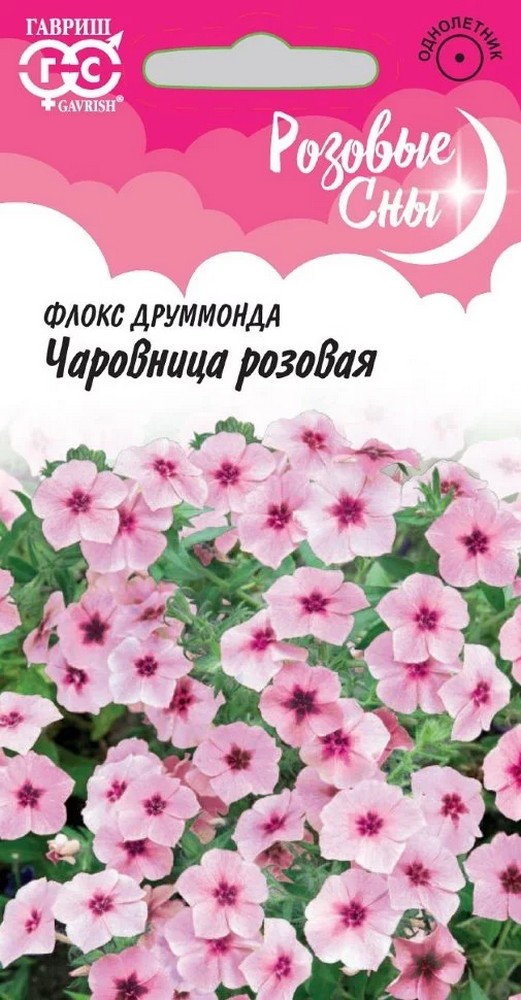Флокс друммонда Чаровница розовая, 0,05 г. Розовые сны. 