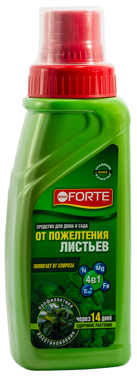 Bona Forte Средство 4в1 от пожелтения листьев, 285 мл