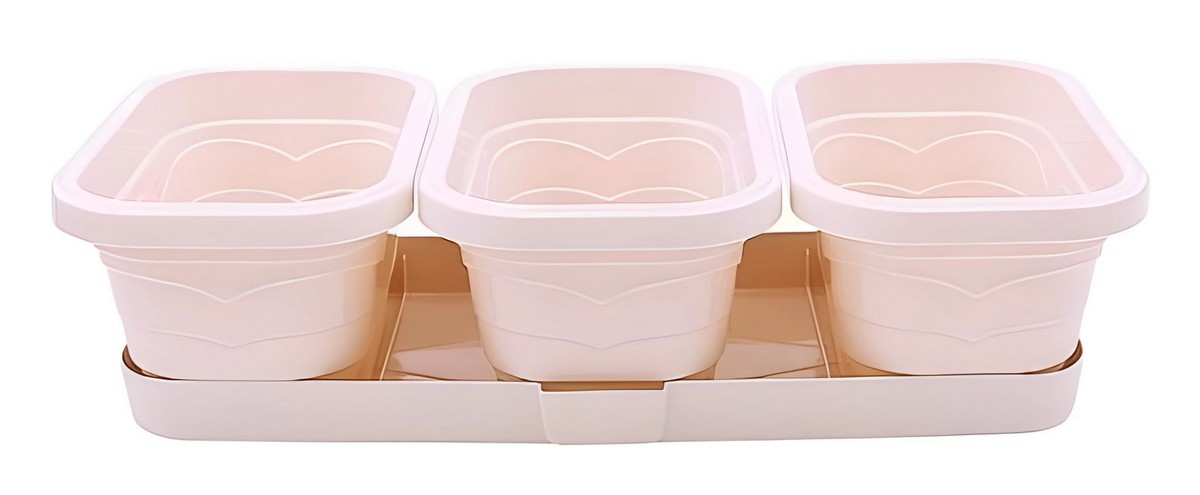 Кашпо Трио Валенсия, 1,1 л х 3 шт., пудра