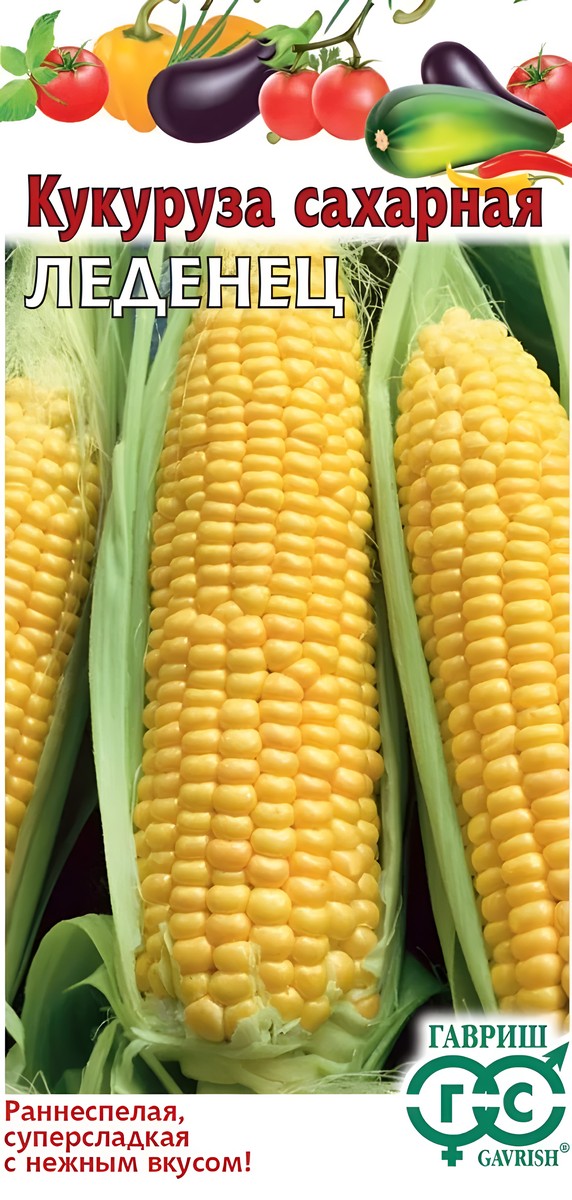 Кукуруза сахарная Леденец F1, 10 шт. Овощная коллекция.