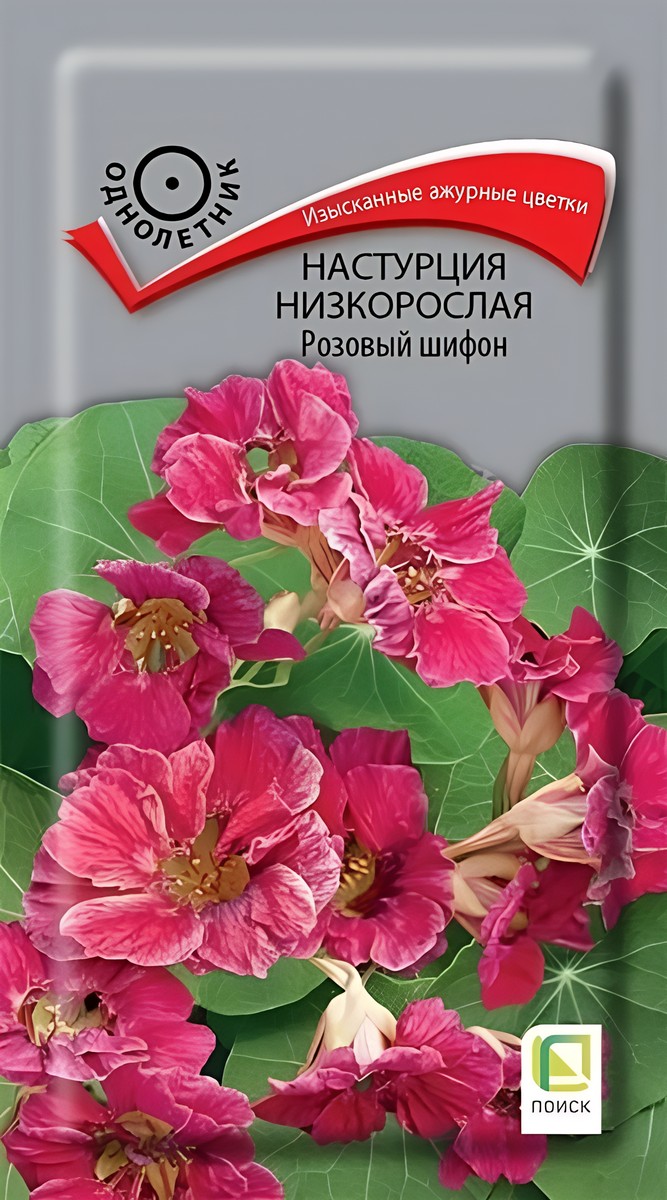 Настурция низкорослая Розовый шифон, 1 г.