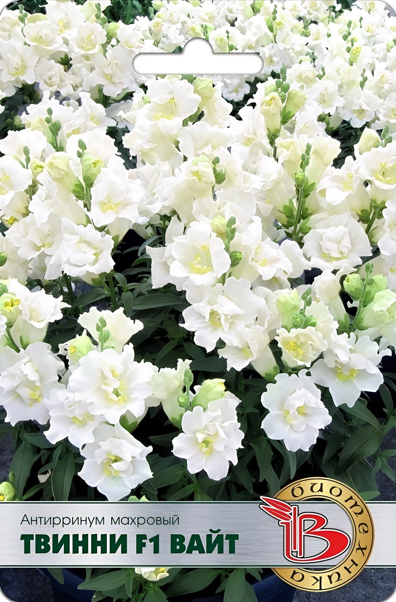 Антирринум махровый Твинни F1 Вайт, 15 шт. Биотехника