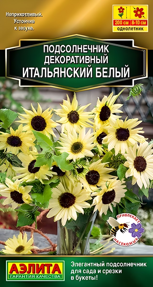 Подсолнечник декоративный Итальянский белый, 0,3 г