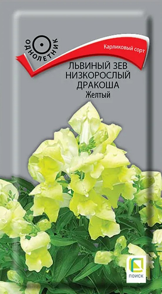 Львиный зев низкорослый Дракоша Жёлтый, 0,02 г