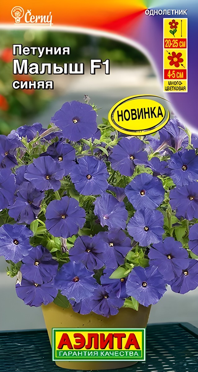 Петуния мини Малыш F1 синяя многоцветковая, 7 шт. 