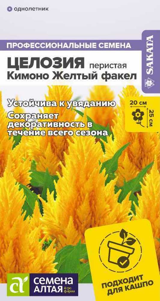 Целозия перистая Кимоно Желтый факел, 10 шт.