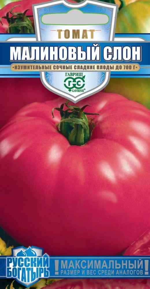 Томат Малиновый слон, 0,1 г. Русский богатырь.
