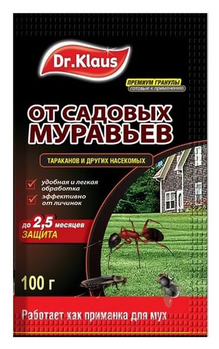 Dr. Klaus Гранулы от муравьев и др. насекомых (тараканов, мух), 100 г 