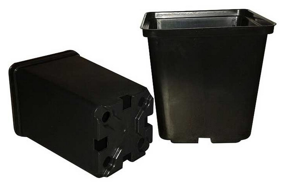 Горшок квадрат. КБ13Ц, 1,6 л, 13*13*13, литье. черный