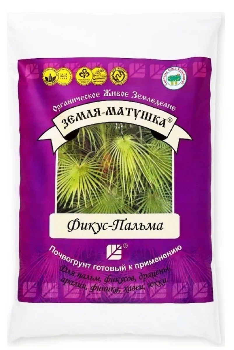 Земля-матушка чернозем, фикус-пальма, 3 л