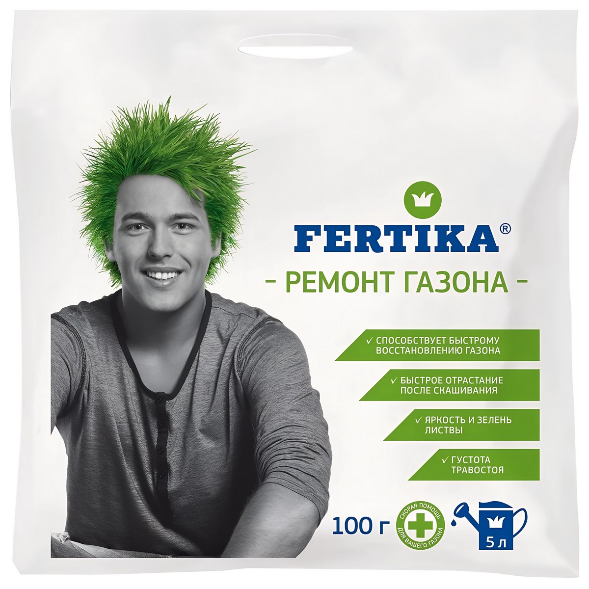 Фертика Удобрение газонное. Ремонт газона, NPK 18:18:18, 100 г