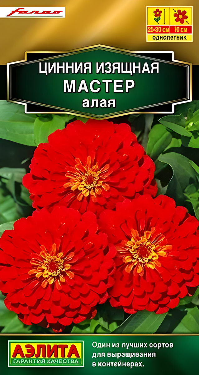 Цинния изящная Мастер, алая, 12 шт.