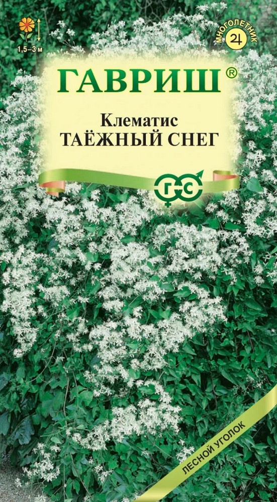 Клематис маньчжурский Таежный снег, 0,05 г. Лесной уголок.