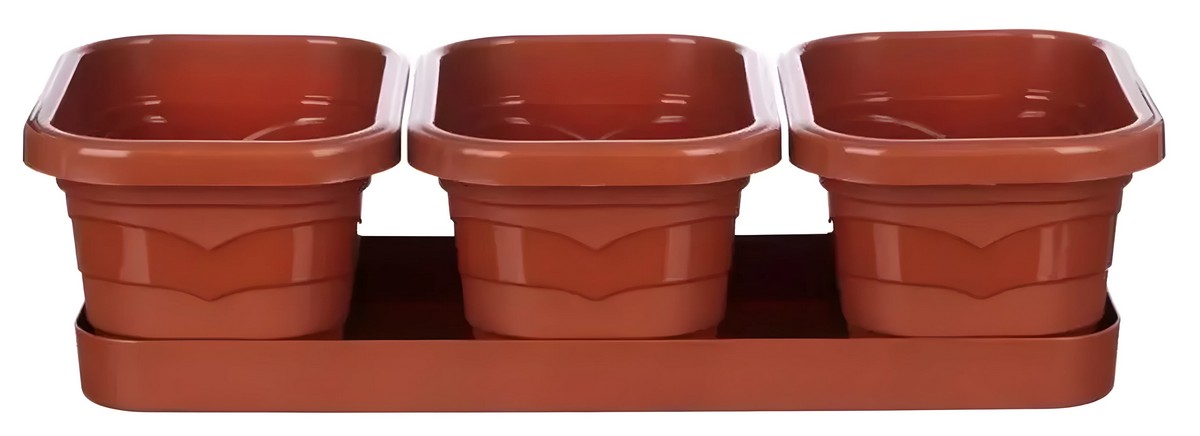 Кашпо Трио Валенсия, 1,1 л х 3 шт., терракот