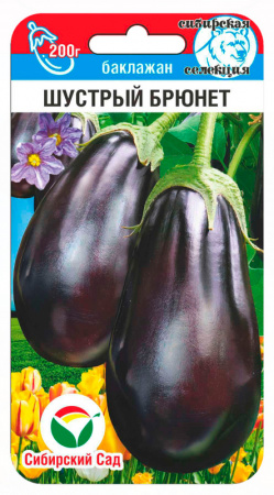 Баклажан Шустрый брюнет, 20 шт. Сибирский сад