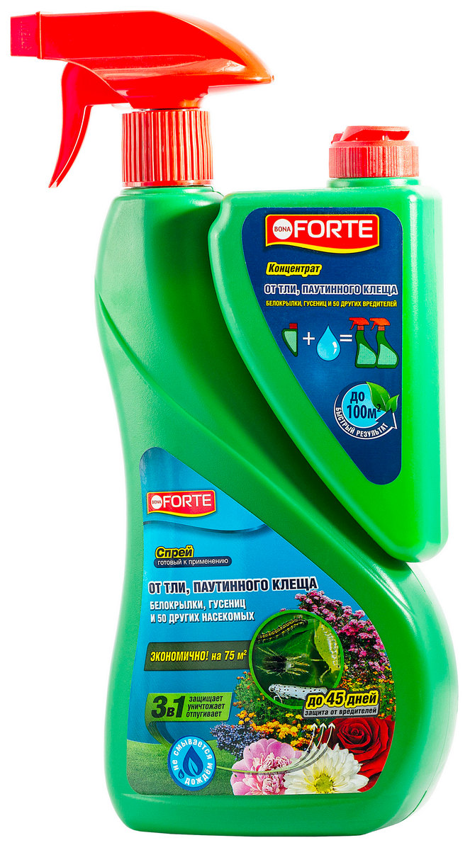 Bona Forte Спрей от тли, паутинного клеща и др., 750 мл+250 мл