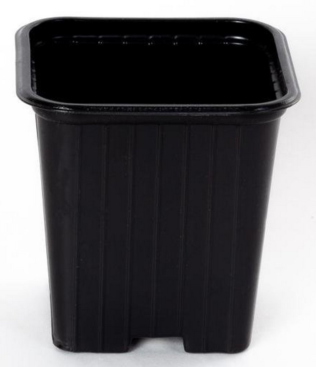 Горшок квадрат. 3КВ8М, 0,31 л, 8*8*8 , форм. лист черный