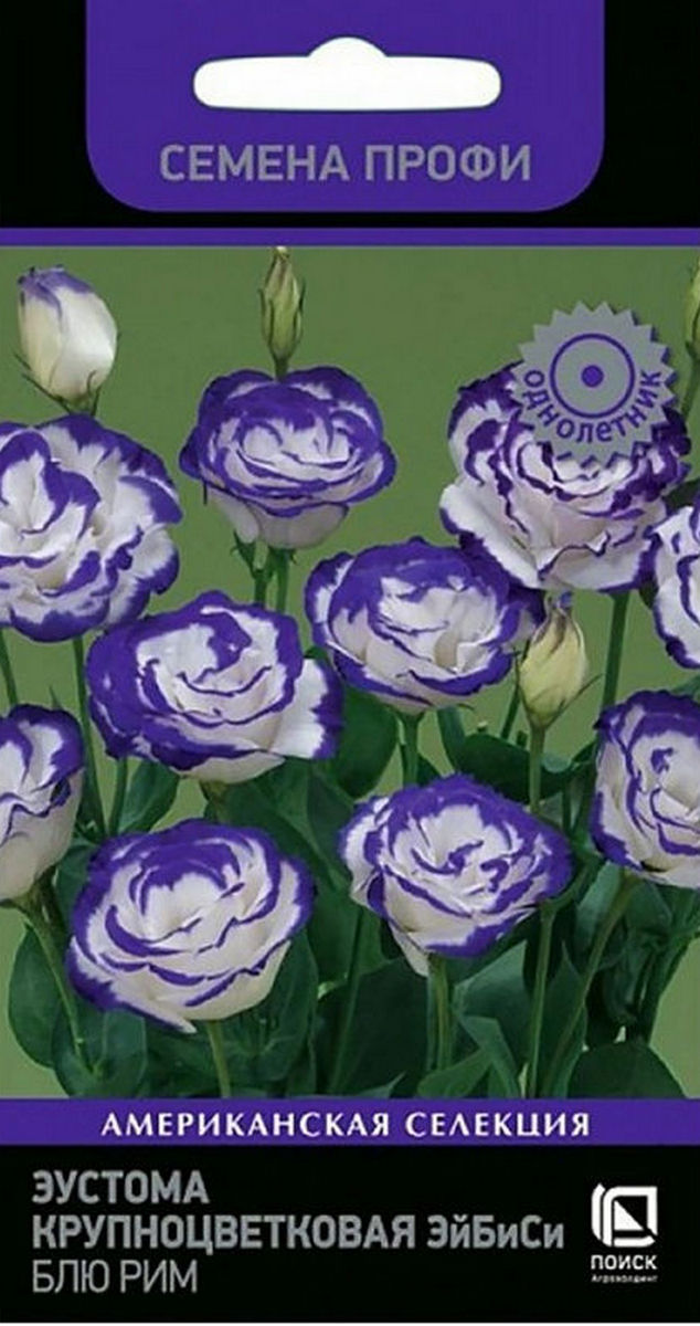 Эустома крупноцветковая ЭйБиСи Блю рим, 10 шт. (Семена профи)