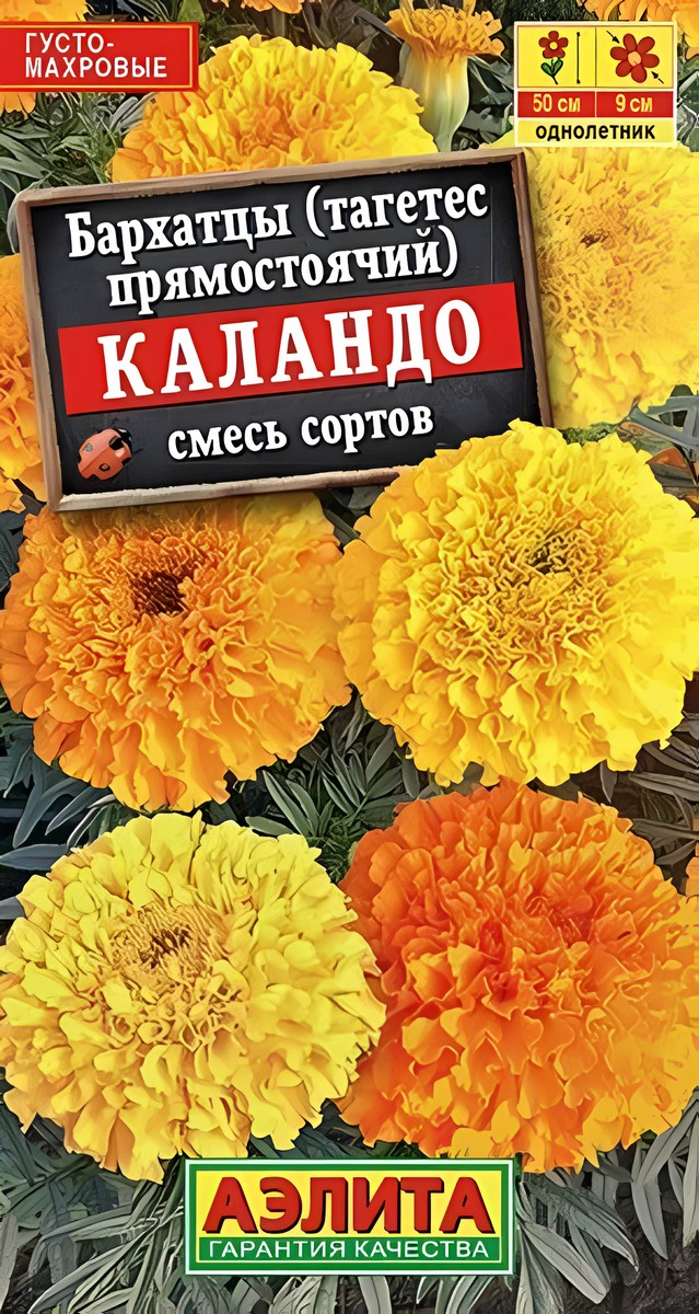 Бархатцы Каландо прямостоячие, смесь окрасок, 0,3 г