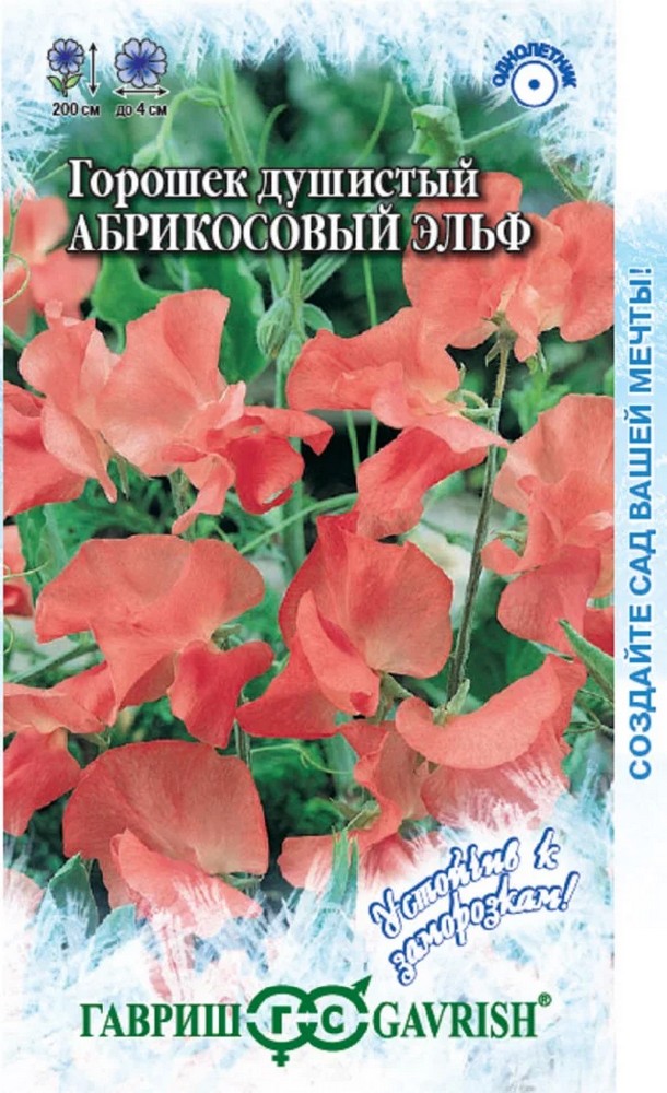 Душистый горошек Абрикосовый эльф, 0,5 г. Устойчив к заморозкам.