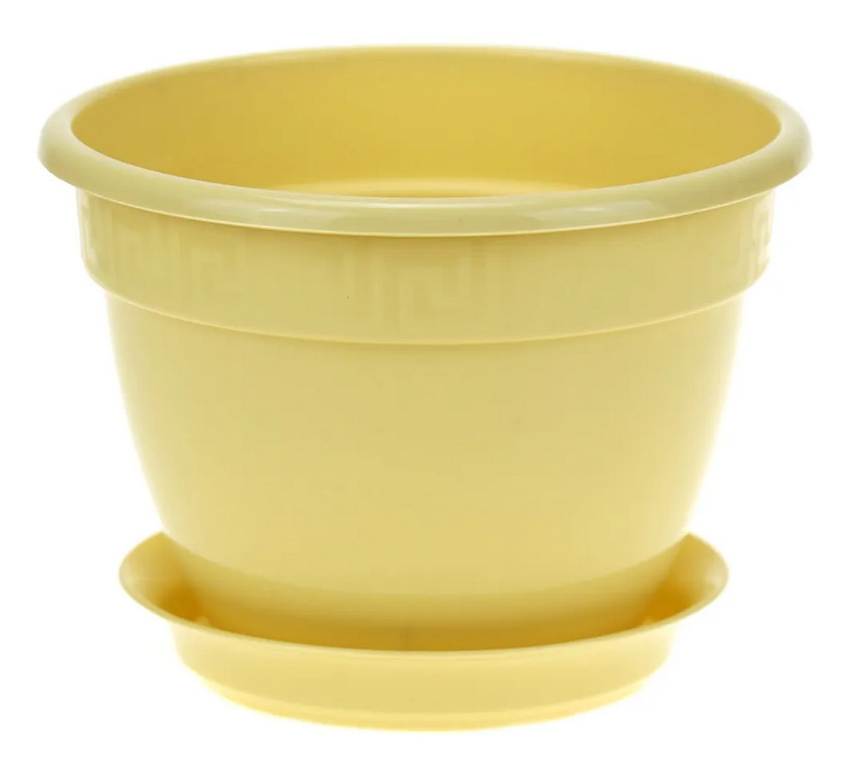 Кашпо Антик с поддоном, 0,75 л, кремовый