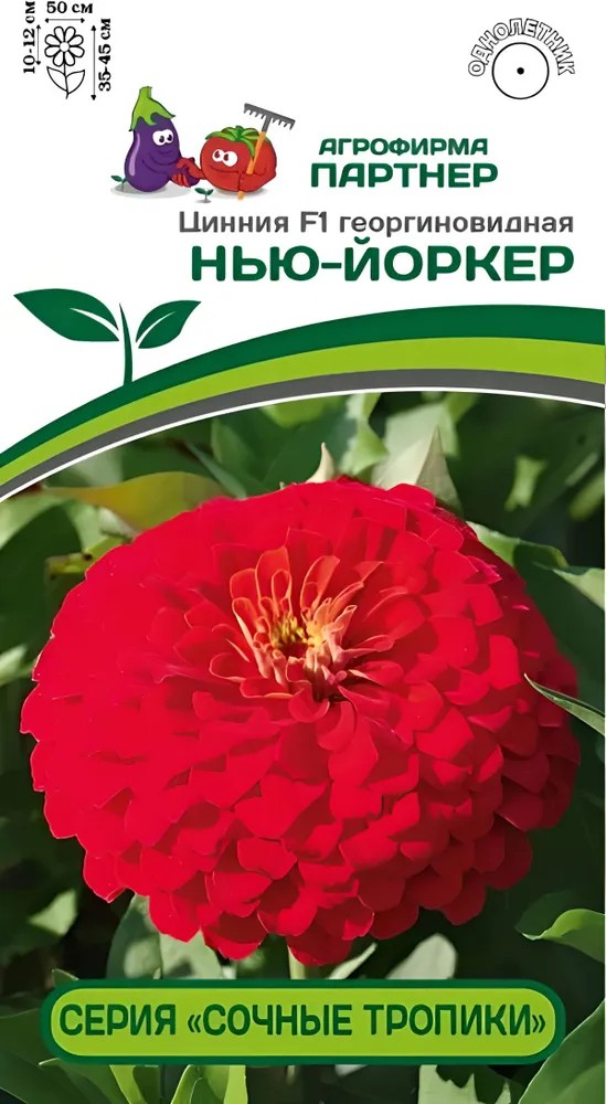 Цинния "Сочные тропики" Нью-йоркер F1, 4 шт. Агрофирма Партнер.