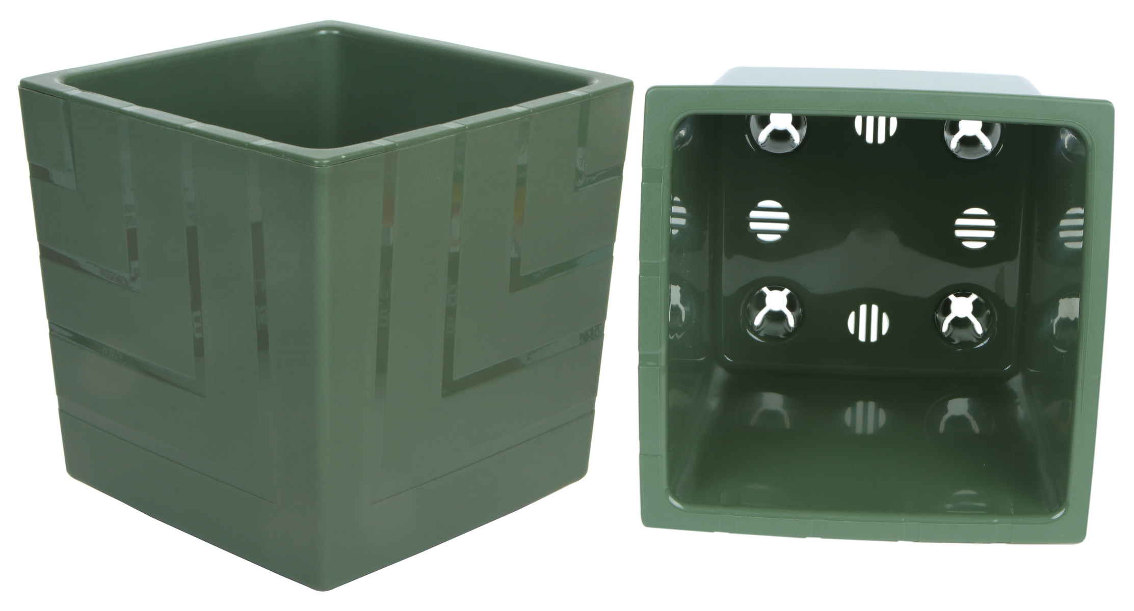 Кашпо Квадро с вкладкой,1,2 л, нефрит