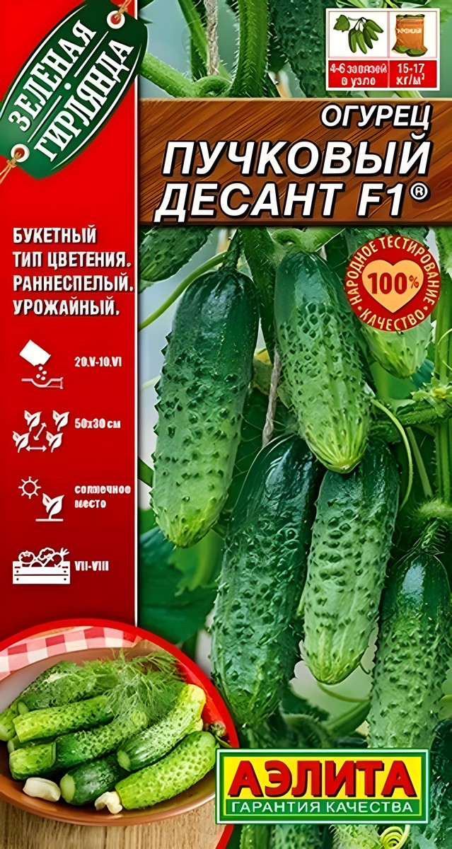 Огурец Пучковый десант F1, 10 шт.