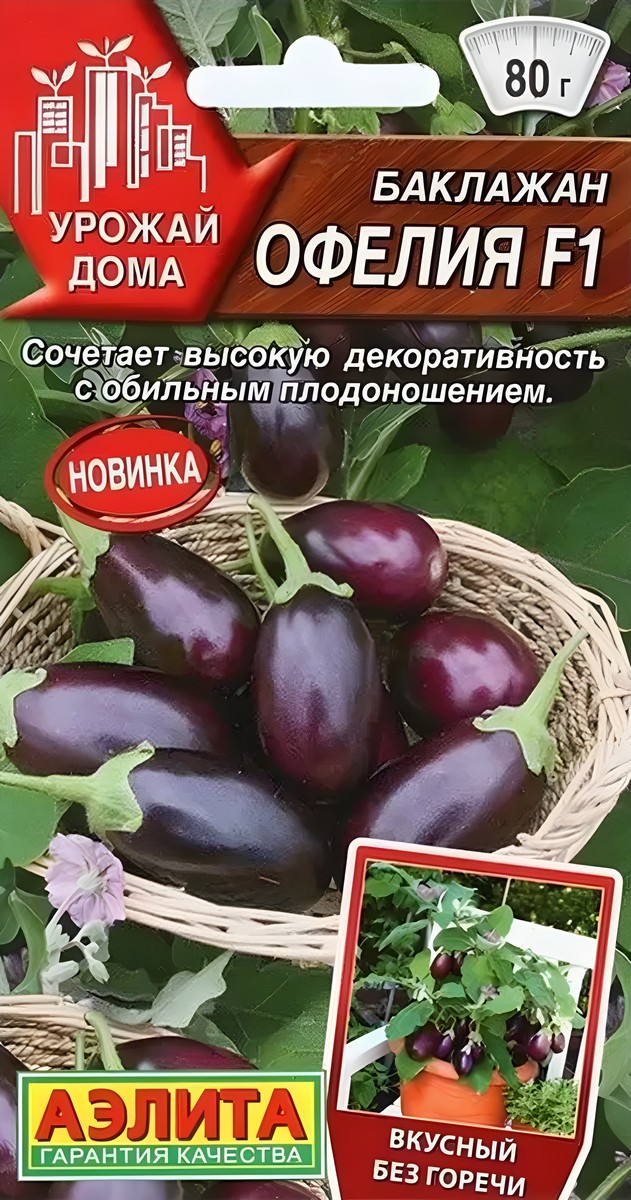 Баклажан Офелия F1, 5 шт. Урожай дома