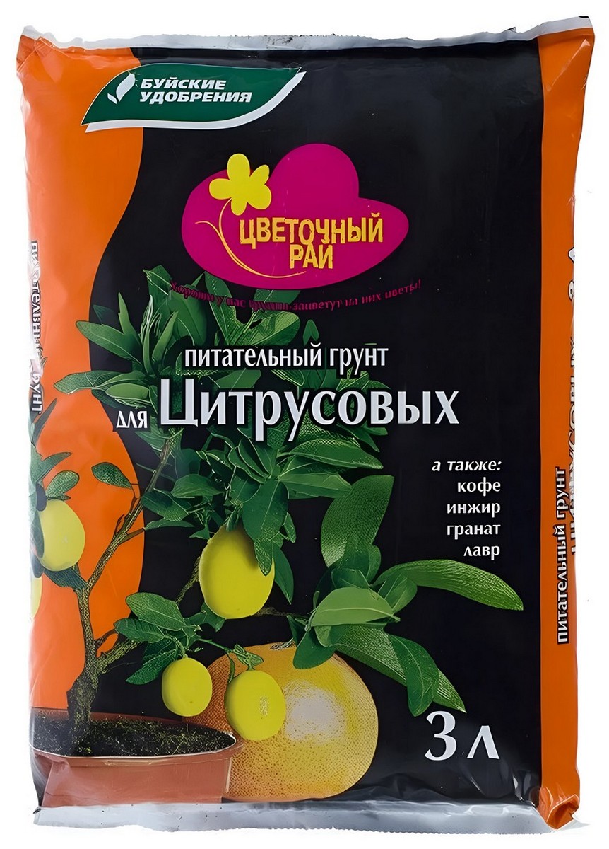 Грунт Цветочный рай для Цитрусовых, 3 л