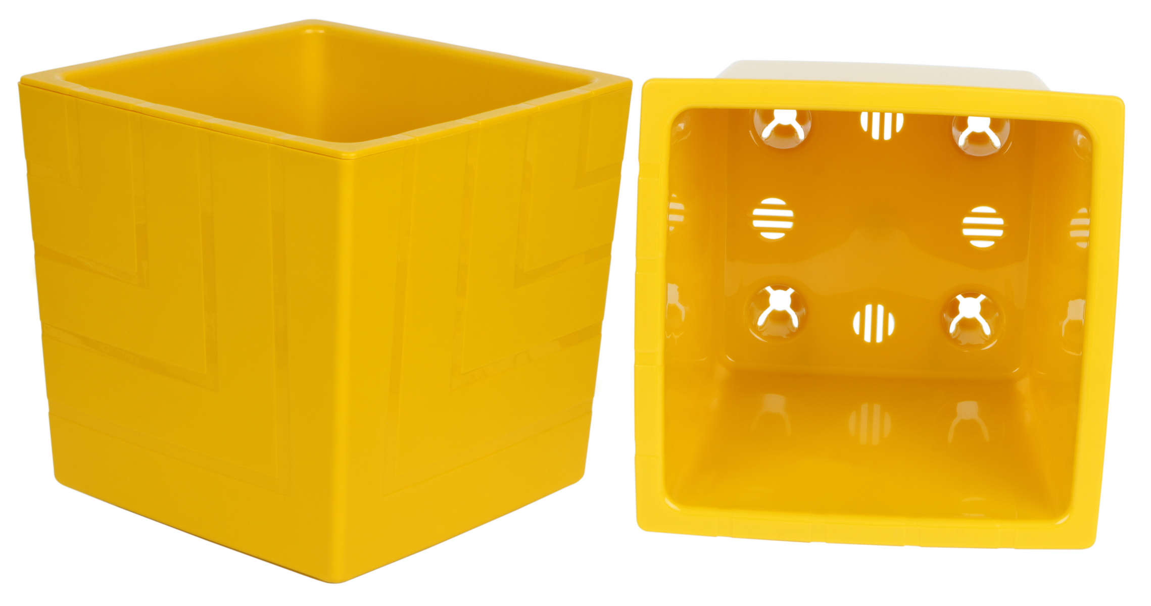 Кашпо Квадро с вкладкой, 1,2 л, медовый